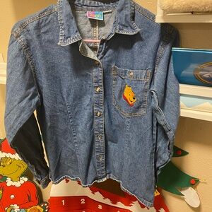 Denim Shirt with Embroidered Patch